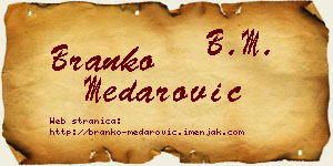 Branko Medarović vizit kartica